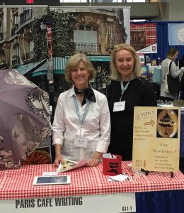 Jan Powers and Patricia Tennison represent Paris Cafe Writing at the AWP convention in D.C.