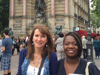 Paris Cafe Writing travelers in the Latin Quarter