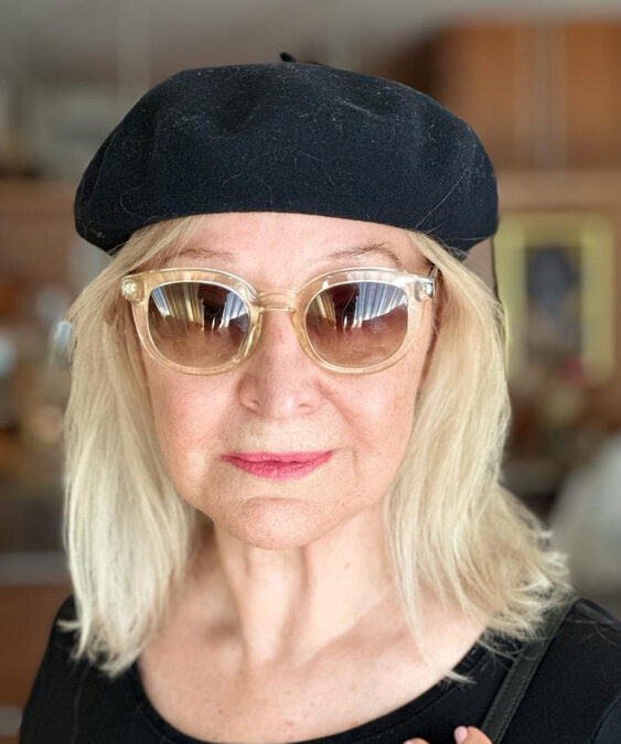 Patricia Tennison is wearing a beret